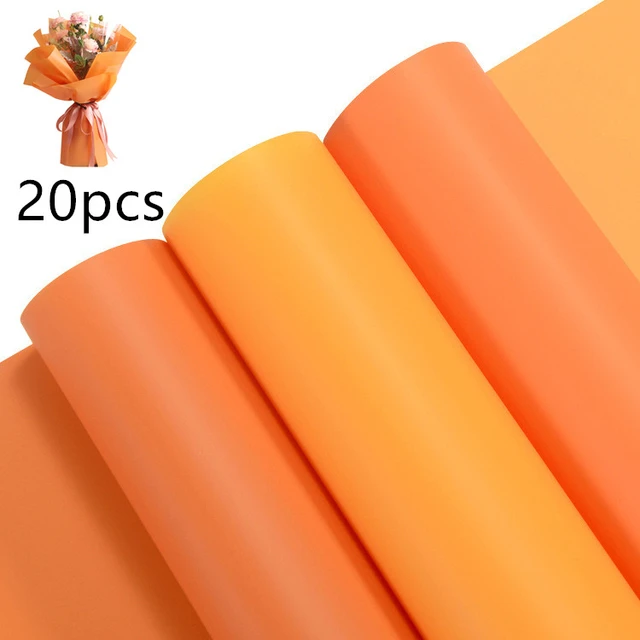 20pcs New Orange Color Flower wrapping paper floral packaging material  bouquet flower paper ginger yellow waterproof honey paper - AliExpress