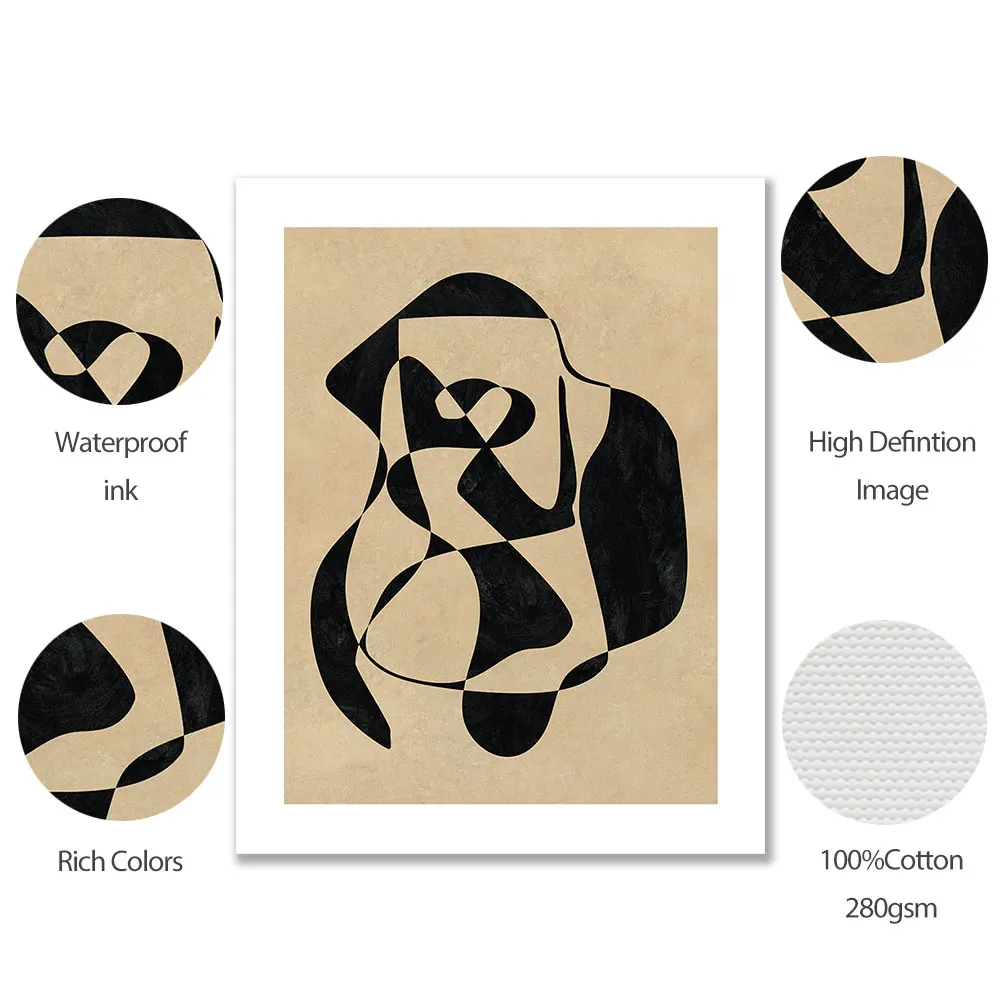 Abstract Eyes Poster Black White Canvas Painting Minimalist Line Art Print Nordic Modern Wall Picture For Living Room Home Decor
