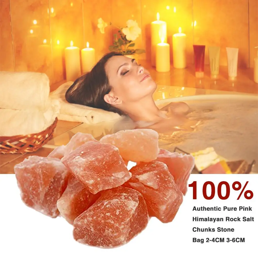 

1KG 100% Authentic Pure Pink Himalayan Rock Salt Chunks Stone Bag 2-4CM 3-6CM Suitable For Barbecue, Cooking, Steaming Room