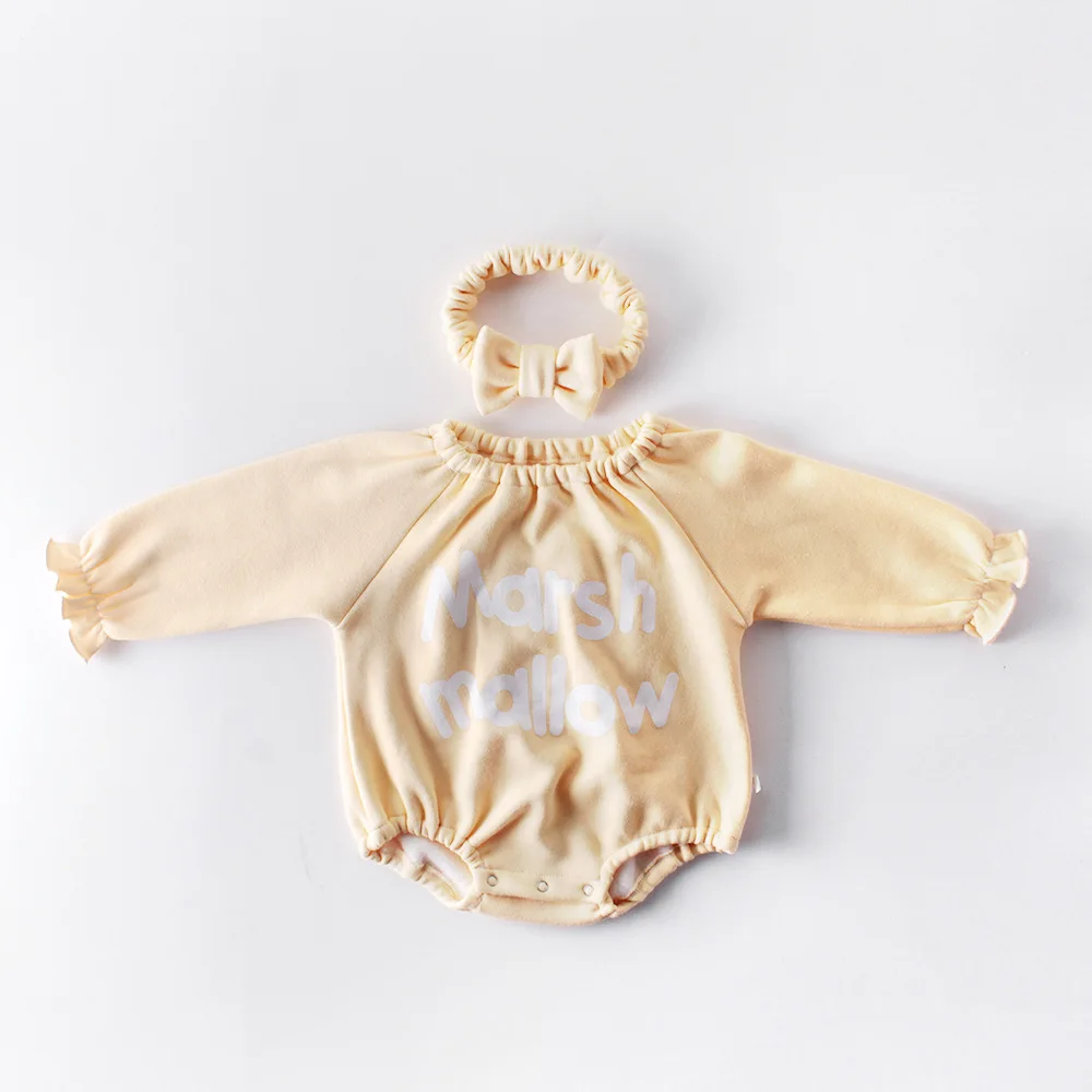 Koodykids/Коллекция года, боди для маленьких девочек, комбинезоны, зимние плюшевые теплые комбинезоны с повязкой на голову, модные мягкие зимние комбинезоны для малышей возрастом до 2 лет