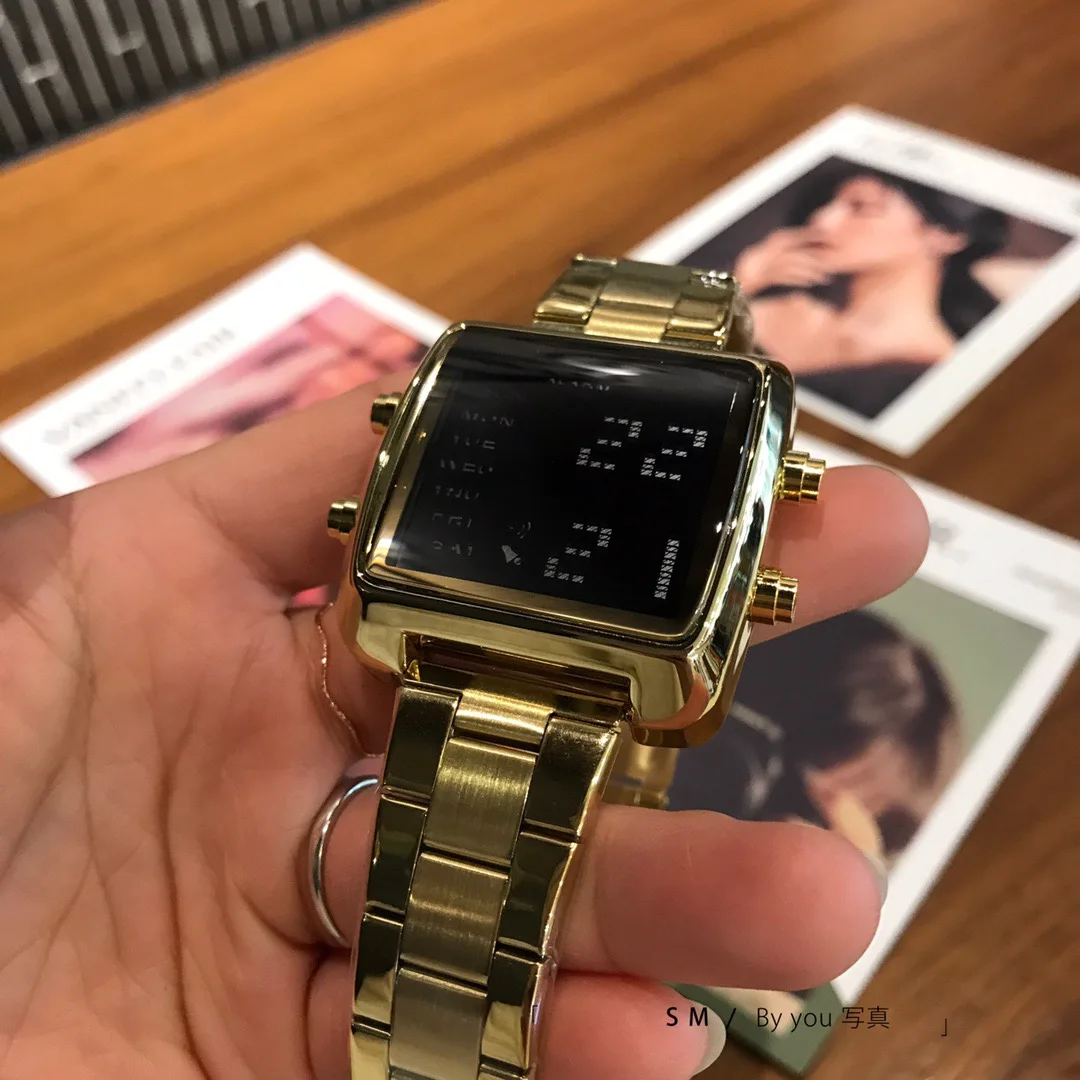 Donna uomo orologio Unisex oro argento nero Vintage LED quadrante grande  sport orologi da polso militari regalo digitale elettronico regalo  maschile|Lover's Watches| - AliExpress