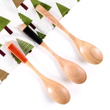 1 шт. ложки для риса ручной работы натуральный деревенский нетоксичный набор деревянных ложек суп ужин салат паста сервировка десерта кухонные инструменты