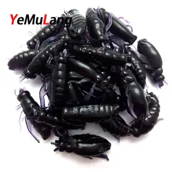 YeMuLang 20 шт./лот 2 см черный мягкий Блесен набор насекомых крикет искусственная приманка рыболовный плавник для рыболовных снастей