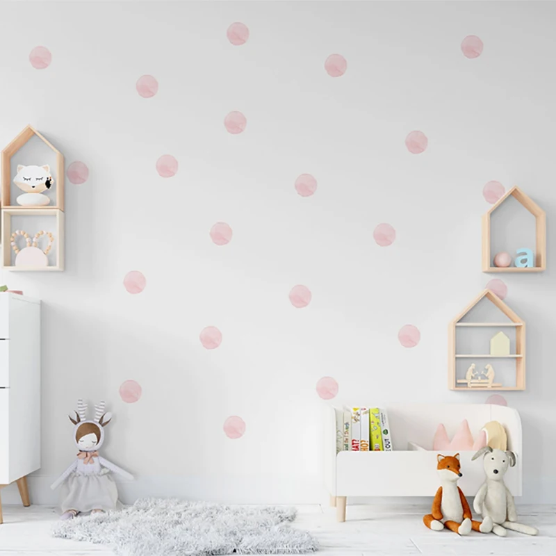 36 Pcs/Set Watercolor Dot Wall Stickers for Kids Rooms Decoration DIY Fade Resistance