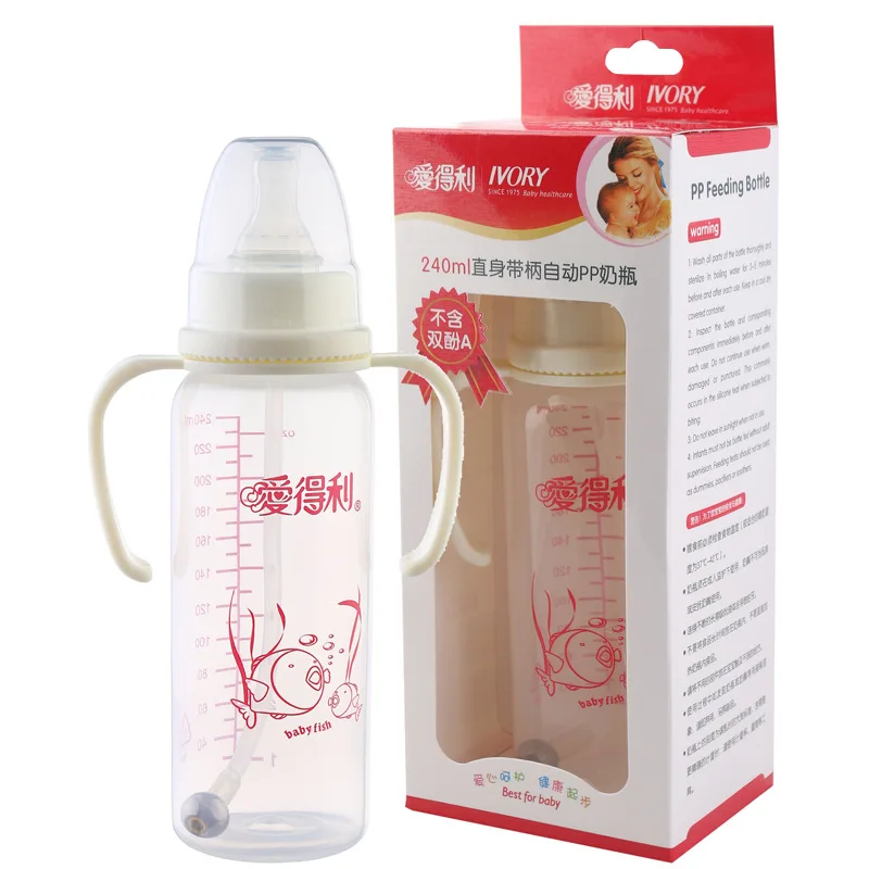 

Genuine Product Love Profit Standard Caliber Infant Pp Shift Feeding Bottle 240 Ml Special Offer with Handle Straw A61