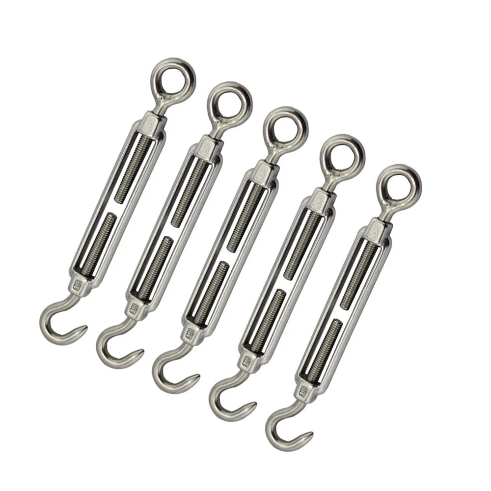 5PCS European Open Body Hook & Eye Turnbuckle Shade Sail Stainless