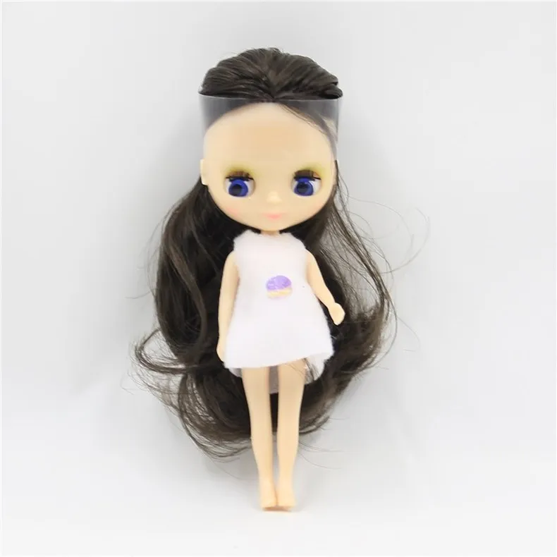 Мини-кукла Blyth 10 см BJD нормальная кукла тела, случайное платье, может изменить макияж, куклы+ платье+ сумка для хранения, детские игрушки для девочек - Цвет: style 4