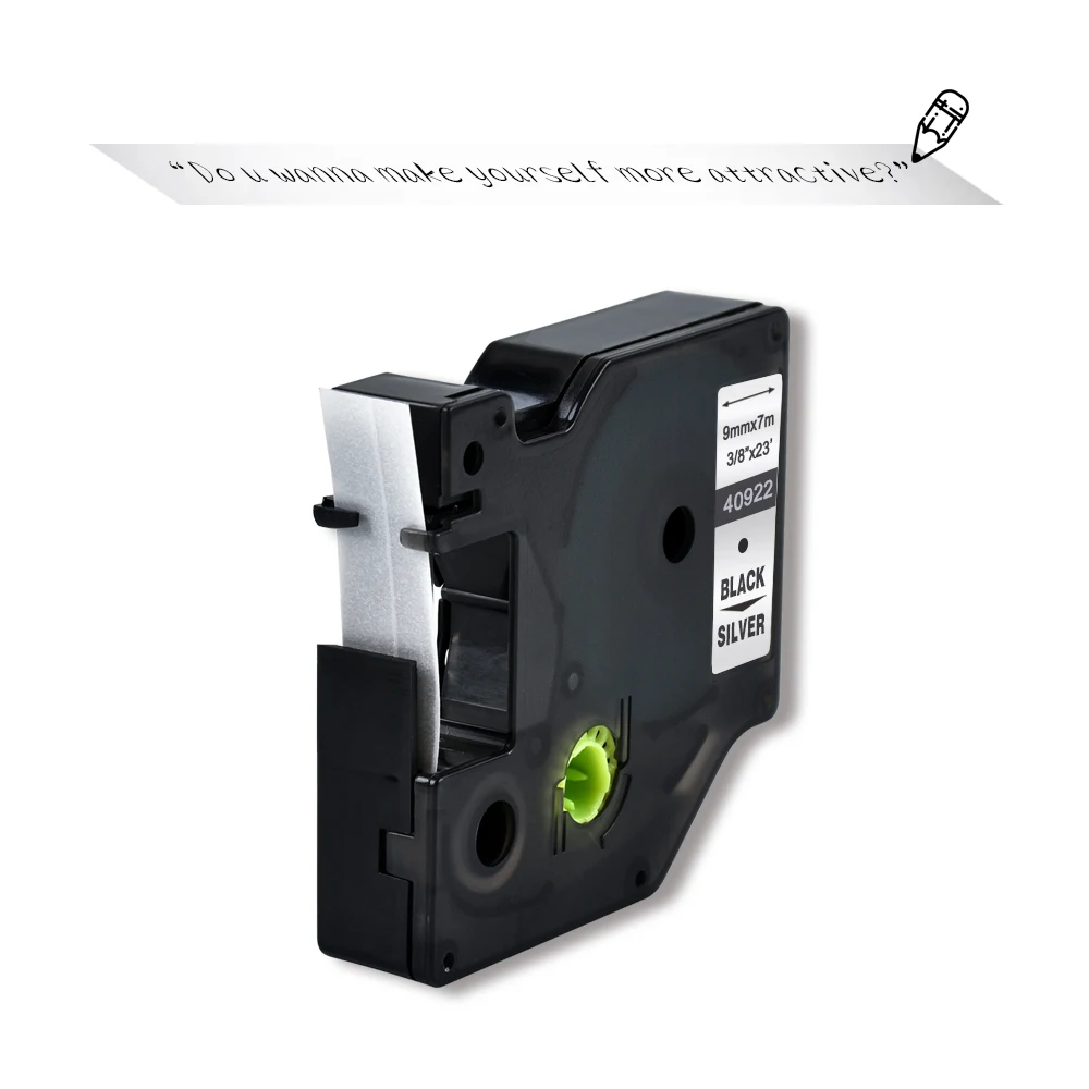 Yance 40922 검정색 라벨 테이프 호환 Dymo D1 라벨 프린터 DYMO LM160 LM280 DYMO PNP 용 9mm 라벨 메이커 테이프