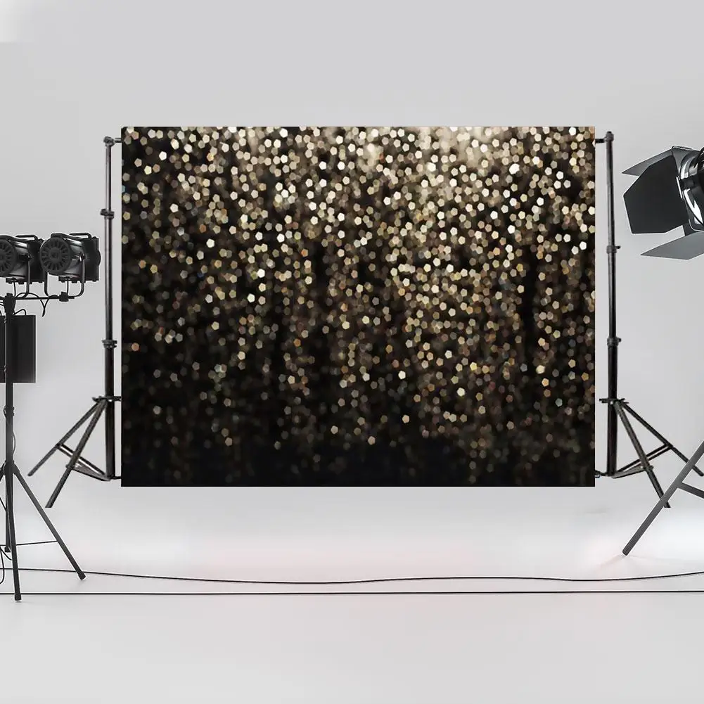 7x5 футов фон для фотосъемки черные золотые пятна ткань селфи день рождения
