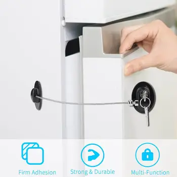 

Refrigerator Lock Fridge Lock with keys Freezer Lock with Strong Adhesives #3O28
