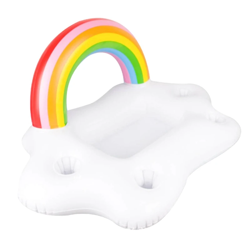 

Summer Swimming Pool Inflatable Cup Holder Water Party Ice Bar Inflatable Cloud Ice Tray Rainbow Cup Holder Pvc Inflatable Float