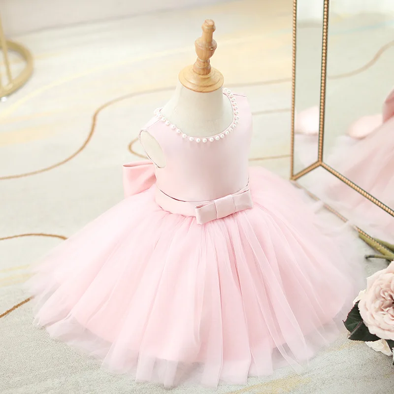 

Bow Vestidos Children Heart Ball Gown Newborn Christening Princess Birthday Party Tutu Baby Girl Clothes Summer Dresses 1 5 Year