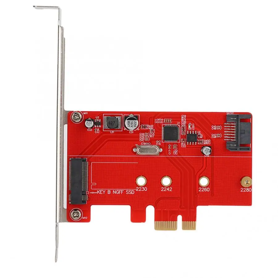 Адаптер для настольного компьютера PCI-E к M.2 SSD карта расширения SATA3.0 твердотельный привод Riser карта адаптер внутренние компьютерные кабели