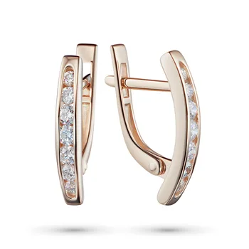 

Earrings made of red gold with diamonds e0201sg08200109
