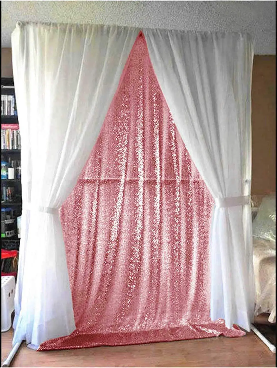 Hot Pink Sequin Curtain Backdrop Photo Panels Photo/Pics Wedding | Дом и сад