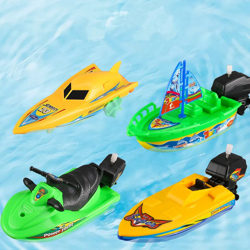 Скоростная лодка корабль заводная игрушка поплавок в воде детские игрушки
