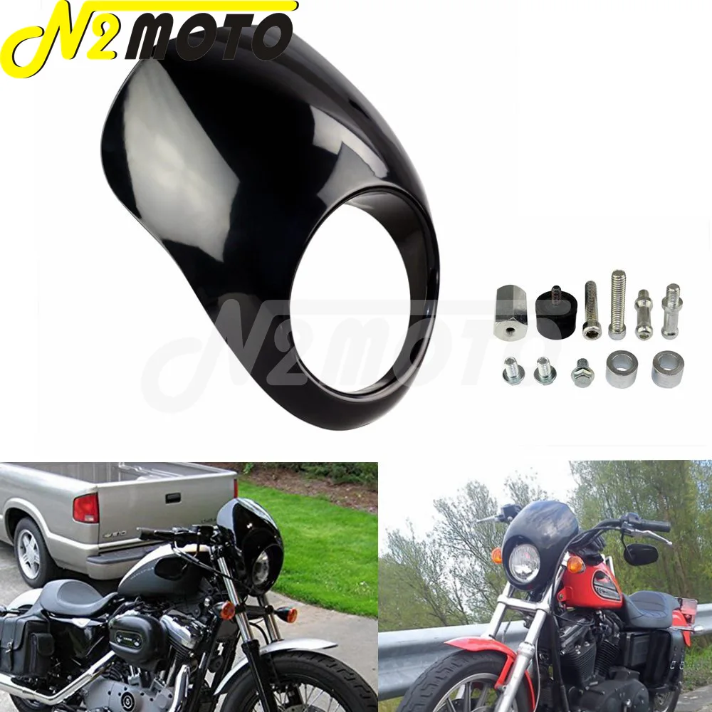 Обтекатель для передней фары мотоцикла черный 5 75 дюйма 3/4 маска на фару Harley Sportster