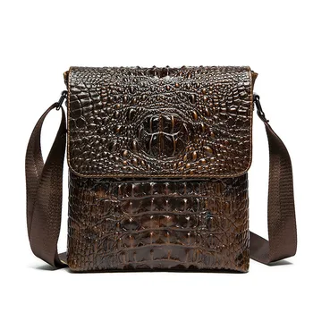 

Leather Retro Men's Wallet Leather Male Money Bag Purse Classic Crocodile Leather Men Shoulder Crossbody Messenger Bags