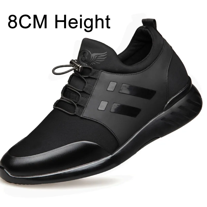 Black 8cm Качественная мужская обувь в Leikla,+ 8 см, длинная обувь из коровьей кожи, улучшенная новая весенняя черная обувь в Великобритании - Цвет: Black 8cm