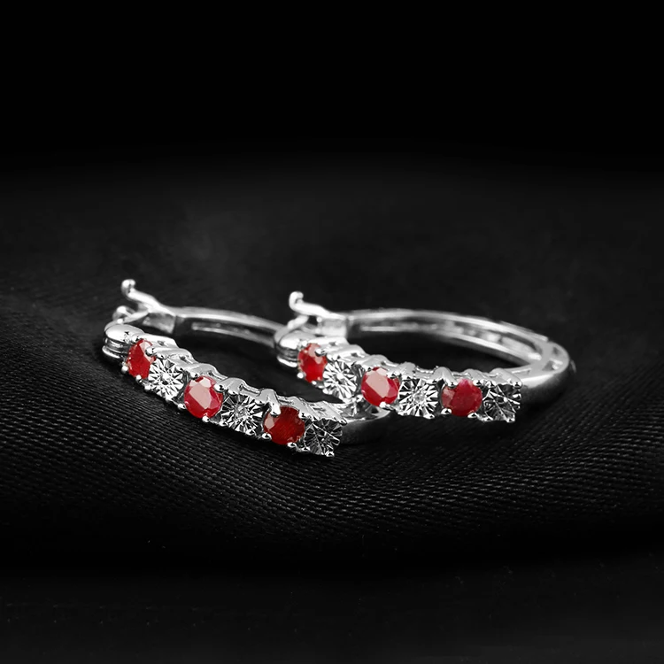 Женские серьги кольца GemStoneKing из стерлингового серебра 925 пробы с жемчугом и белым
