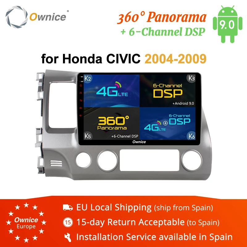 Ownice Android 9 0 Восьмиядерный автомобильный радио головное устройство для Honda Civic 8 2004 -