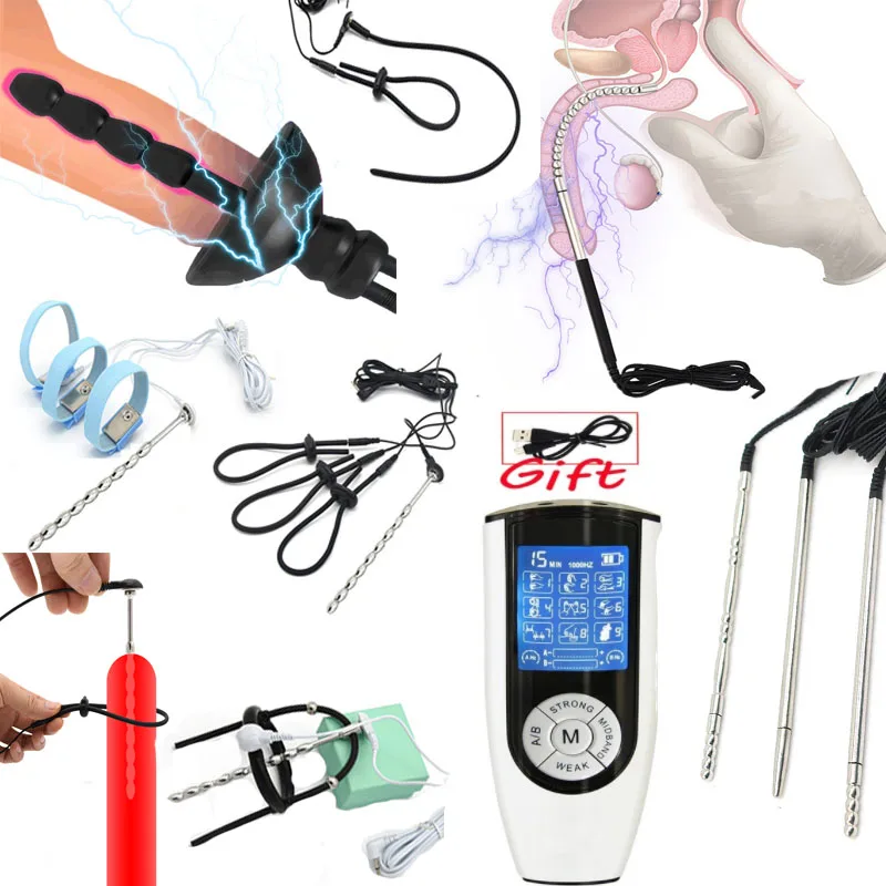 Electric Shock Penis Plug Ring Horse Eye Rod E-Stim Urethral Sound Catheter Dilator Cock Extender Adult Sex Toys For Men electro sex toys electric sex toys