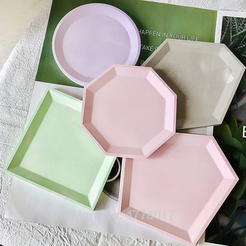 9 форм цементный лоток силиконовая форма геометрический дизайн подходит для