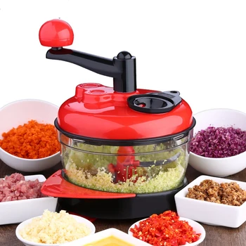 

Manual Food Processor Portable Vegetable Meat Chopper Shredder Slicer Grinder Salad Maker Kitchen Tools 3 Speed Adjustable