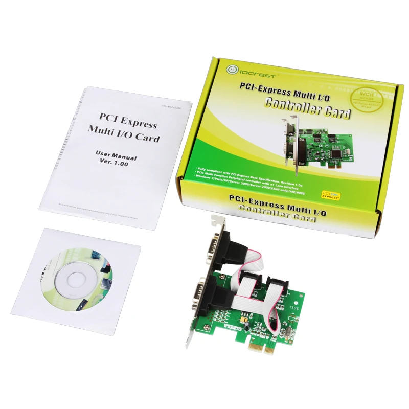 2 порта RS232 PCI-Express X1 последовательная карта WCH382 чипсет DB9 COM порт промышленные карты расширения