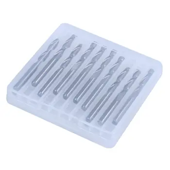 

New 10Pcs/box 1/8" 2 Flutes Carbide Ball Nose End Mills CNC Bits 17mm Flute Length