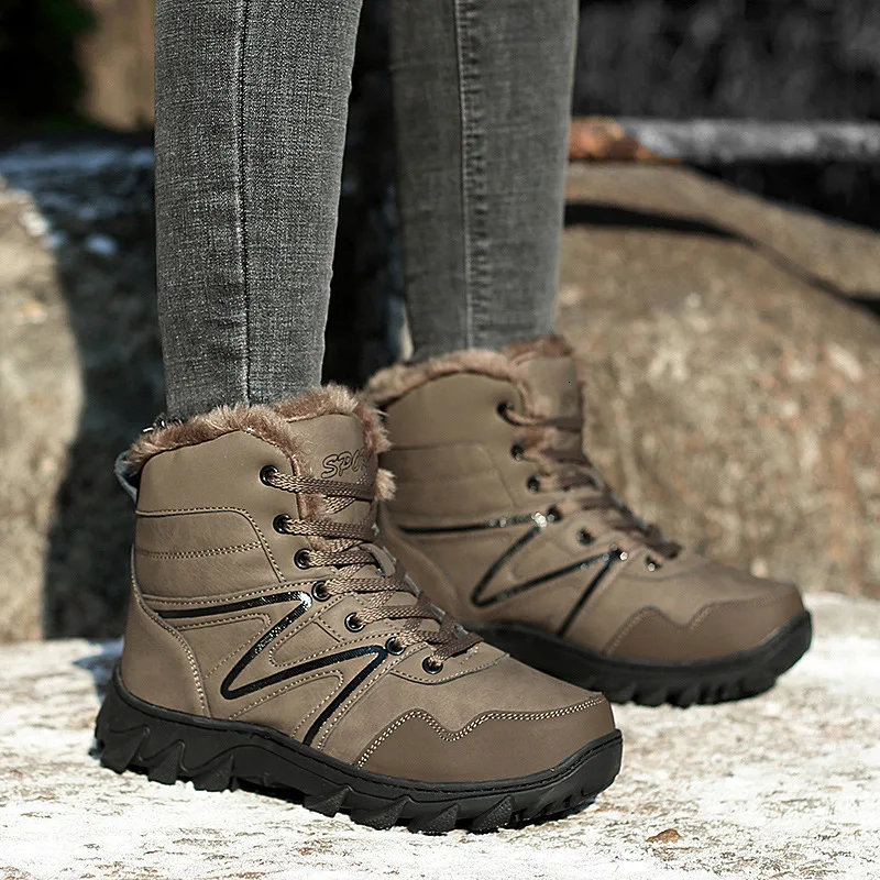 

2020 High Help Boots Male Increase Down Male Thick Bottom Shoes Keep Warm Snowfield Boots Martin Boots Male Zapatos