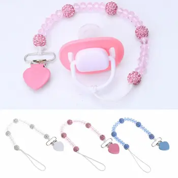 

Pudcoco 4 Color New Baby Infant Girl Boy Crystal Dummy Pacifier Clip Teething Nipple Soother Holder Chain