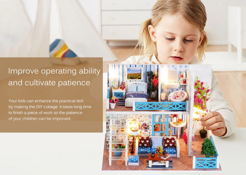 Кукольный дом миниатюрный деревянный дом Хелен другой Шор сделай сам с мебели свет музыка Обложка Подарочный дом игрушка