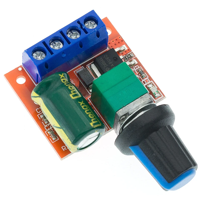 Мини 5A 90W PWM 12V контроллер скорости двигателя постоянного тока модуля DC-DC 4 5 V-35V