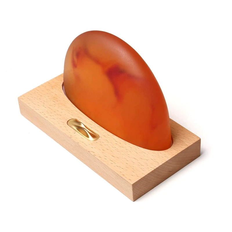 

Sunrise Led Gift Night Light Himalayan Salt Lamp With Mobile Phone Charging Us Plug Solid Wood Base