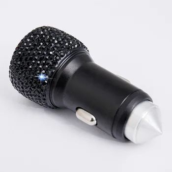

Universal Power Mini Car Charger Slot Safe Portable Dual USB 5v Quick Aluminum Alloy With LED Light Adapter For Phone
