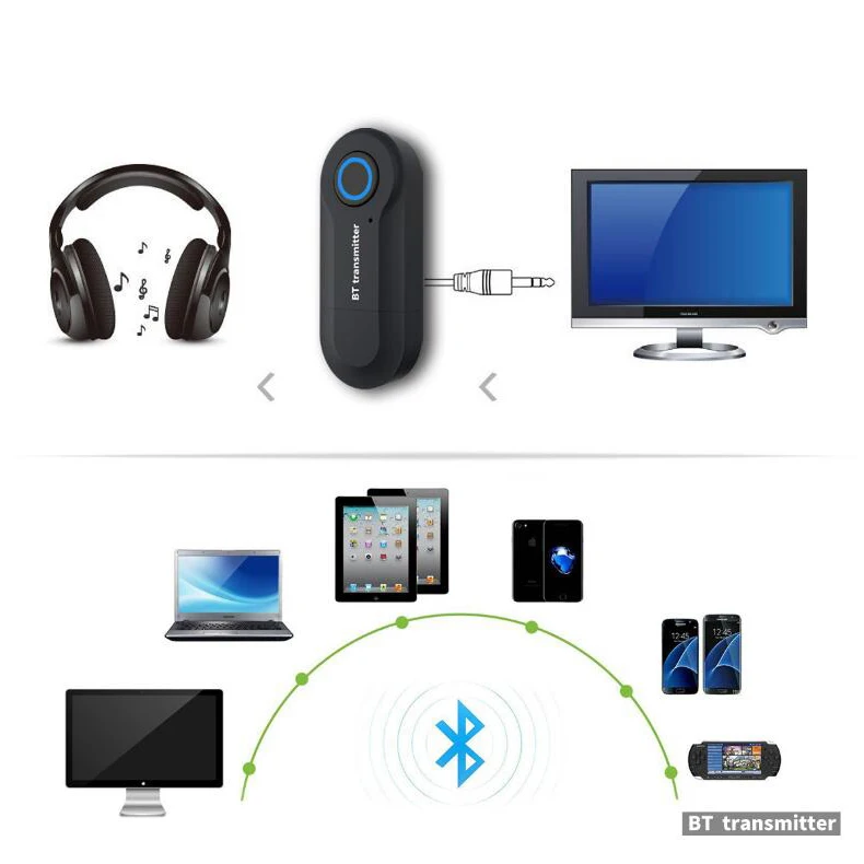 Bluetooth Transmitter 3 5MM Jack Audio Adapter Wireless Bluetooth 4 0 Stereo Audio Transmitter Adapter Latest For Headphones TV