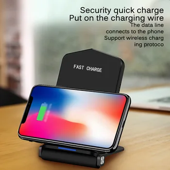 折りたたみ15ワットワイヤレス充電器iphone用スタンド × xr xs最大8サムスンS20 S10 S9 huawei社高速ワイヤレス充電充電器