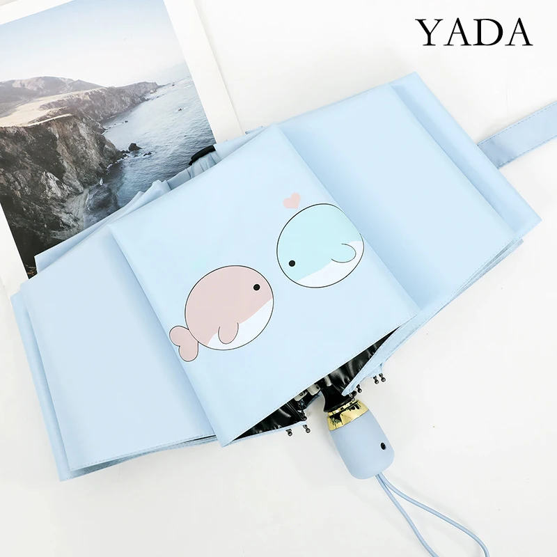 

YADA Ins New Cartoon Fish Pattern Automatic Umbrella Rain UV Umbrella For Child Women Man Windproof Cartoon Umbrellas YS200228
