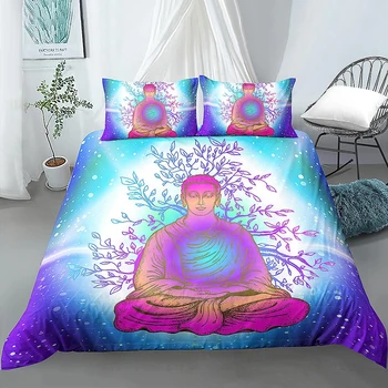 

Boho Bedding Sets Yoga Meditation Duvet Cover 2/3pcs Bed Set Twin Double Queen King Quilt Covers