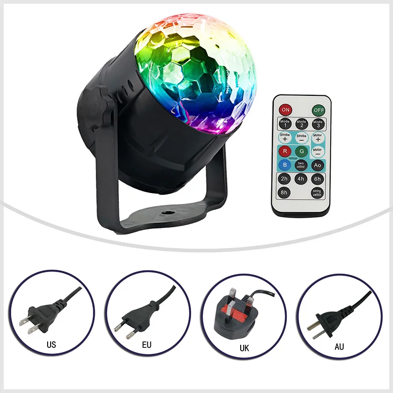 

Sound Activated Party Lights with Remote Control DJ RBG Disco Ball Strobe Lamp 7 Modes Stage Light --M25