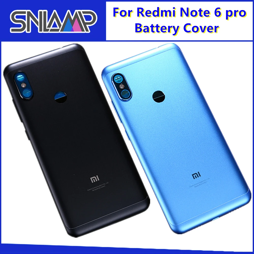 Для Xiaomi Redmi Note 6 Pro задняя крышка корпуса для аккумулятора камера стеклянная