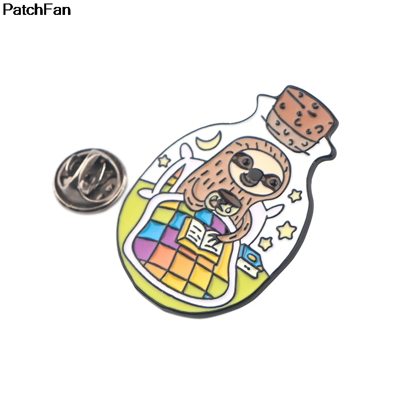 20 шт./лот A2498 Patchfan Ленивец в бутылке цинк pride pins para рюкзак одежда металлические значки броши для сумки рубашки insignia