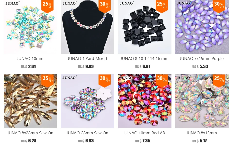 JUNAO 7*15 мм Желтый AB Пришивные плоские стразы для декора одежды акриловый камень кристаллическое Украшение «конский глаз» камень швейная аппликация из страз