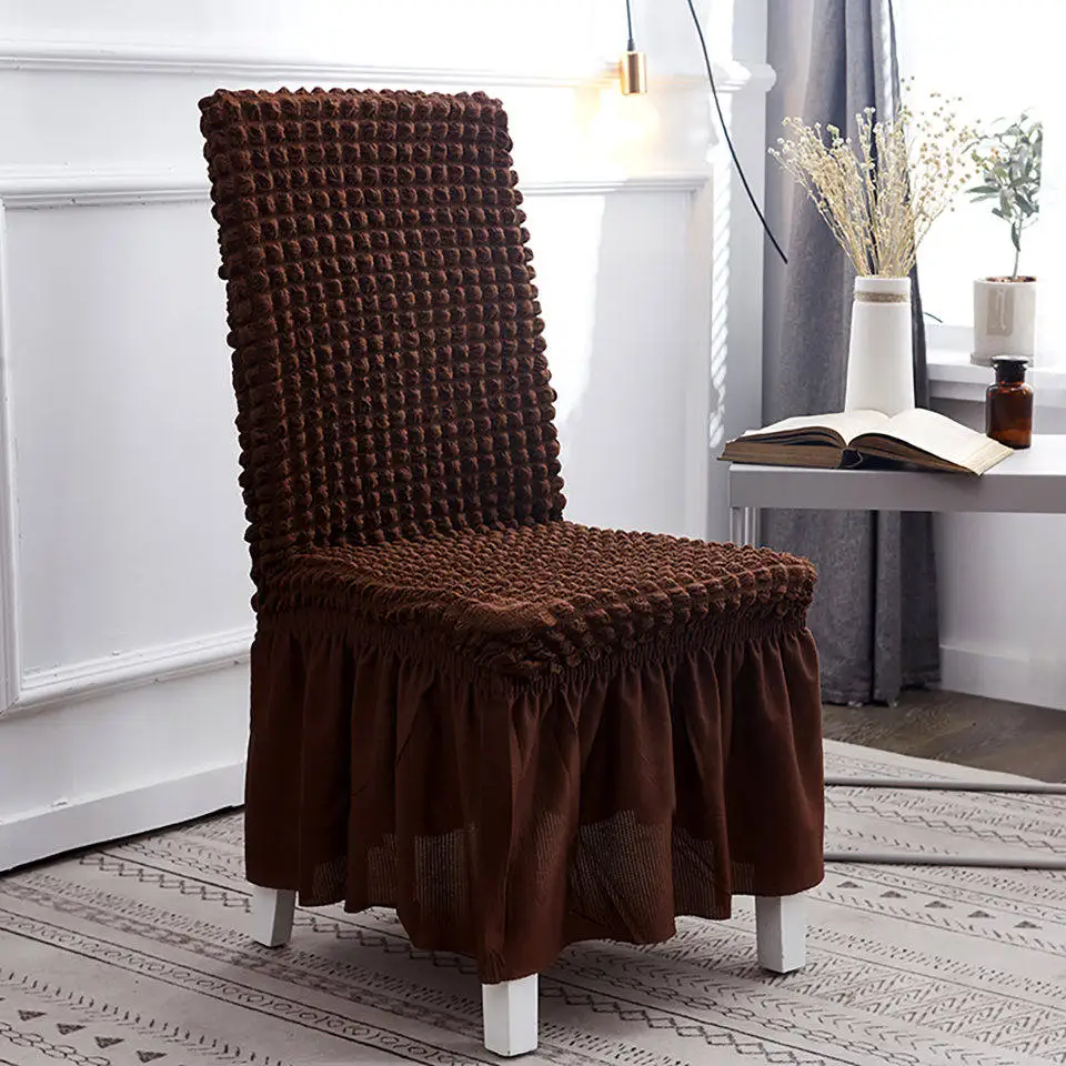 Dark coffee color Высококачественная растягивающаяся накидка на стул эластичная чехлы на стул из спандекса для кухни/столовой/банкета - Цвет: Dark coffee color
