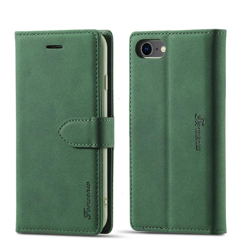 QC-EMART Store Coque à Rabat Pour IPhone SE 2022/2020, Etui Folio En Cuir Avec Silicone TPU Arrière Transparente Antichoc Fente Housse Protection 2022/2020 Noir