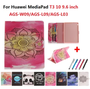 

Print Caqa for Huawei MediaPad T3 10 Case Tablet Cover AGS-W09 for Media Pad T3 10 9.6 AGS-W09 AGS-L09 AGS W09 L09 Case + A Pen