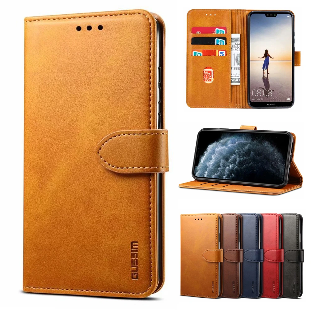 Leather Case For Huawei P20 P30 P40 Pro Lite P Smart 2019 2020 2021 P Smart Z Pro Nova 5T 3i Y9S Wallet Card Flip Phone Cover waterproof cell phone pouch
