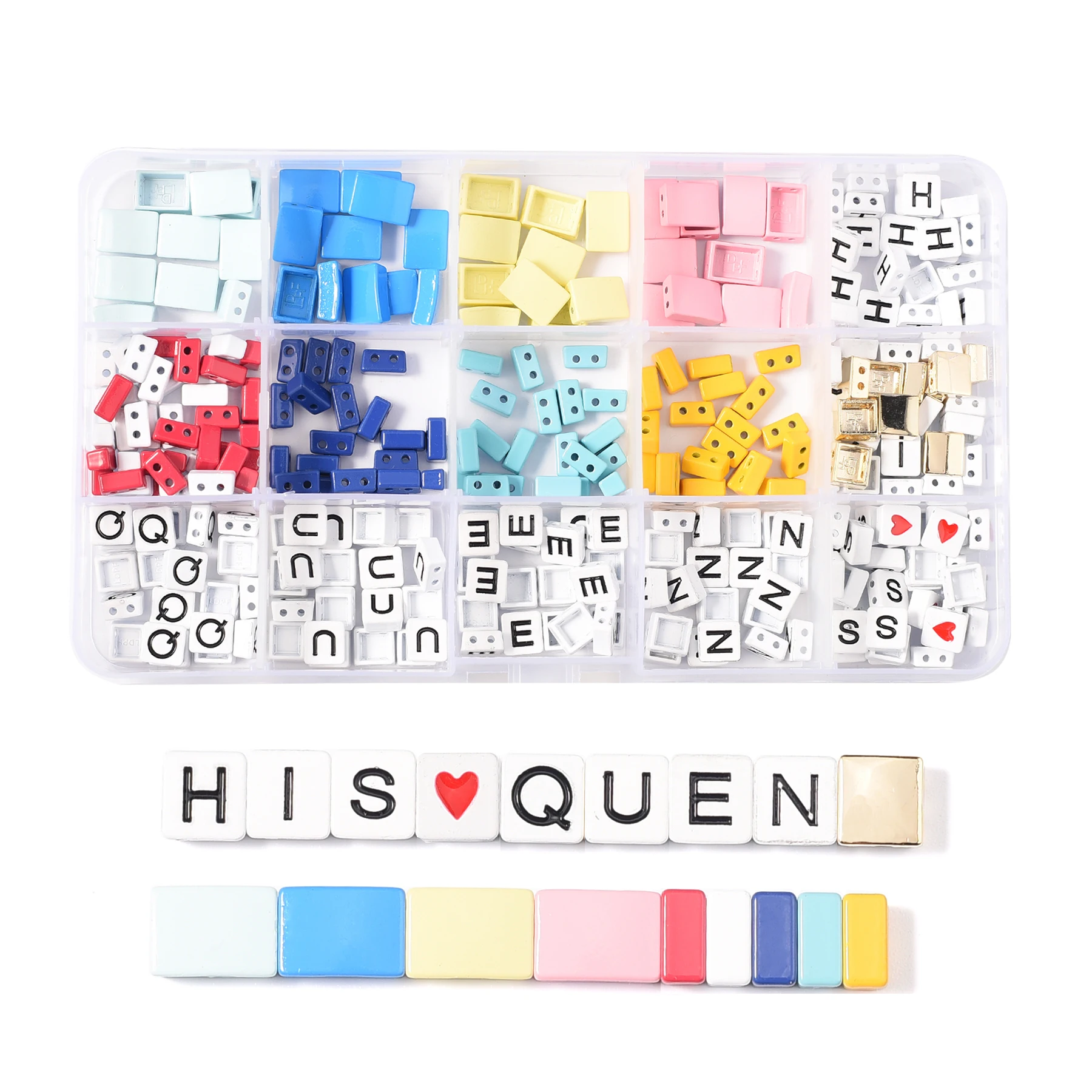 

Diy letterbeads charm bracelet enamel tile beads jewelry making stackable tila metal beads square myuki Japanese beads women