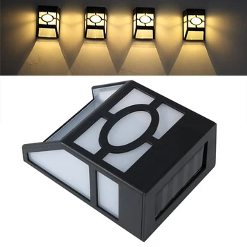 

Waterproof solar powered LED wall mount light low power consumption super bright Outdoor Garden Pathway Fence light lamp